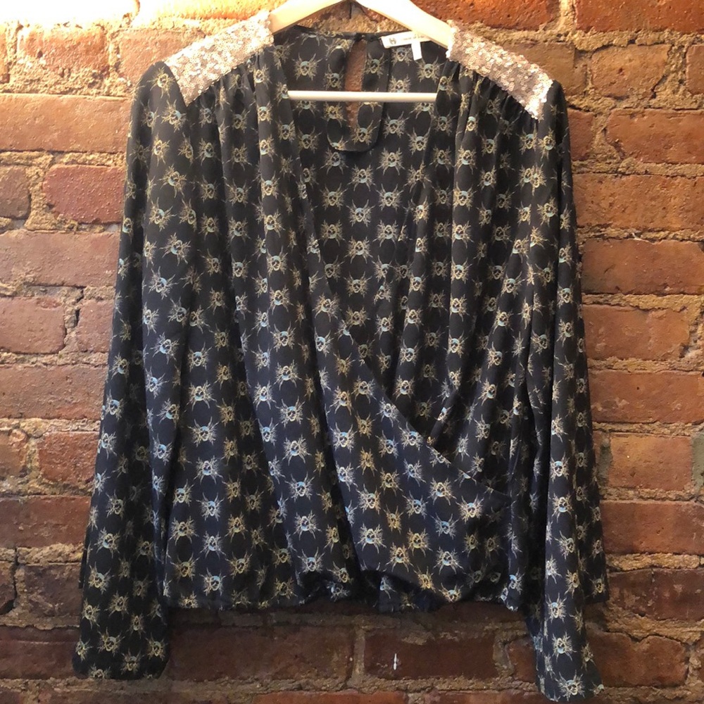 Sequined Wrap Top